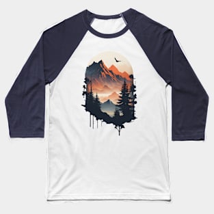 Illustration of beautiful mountain view Baseball T-Shirt